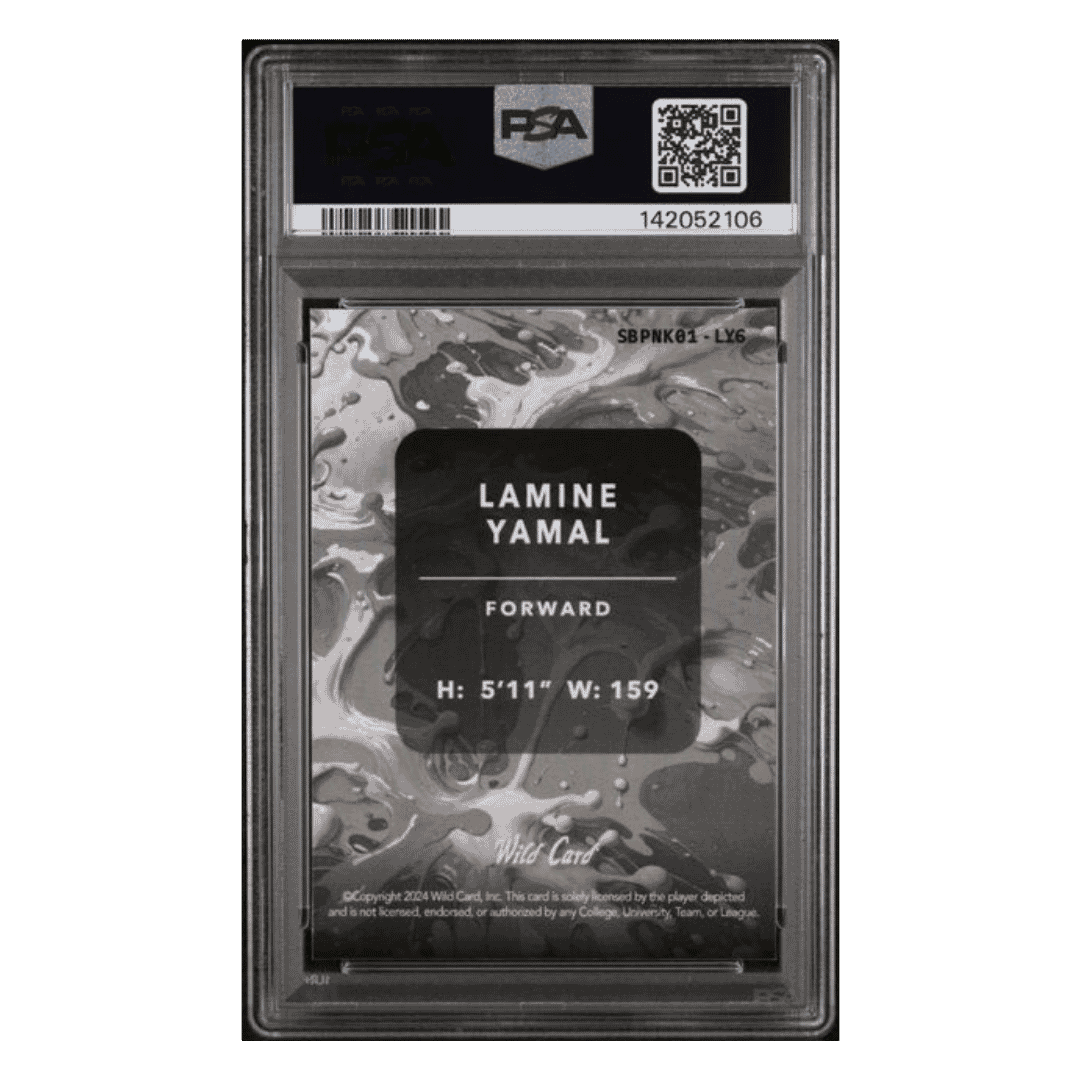 Lamine Yamal PSA 10 2025 Wild Card Splat NSCC Pink Stealth Blackground 1 #d/ 10 Card #LY6