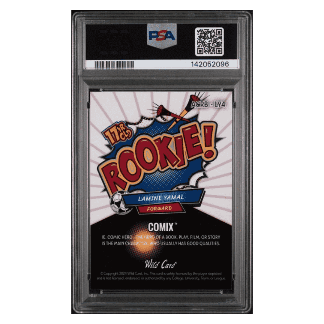 Lamine Yamal PSA 10 2024 Wild Card Comix RKE B-RB- Red Lines #d/ 8 Card #LY4