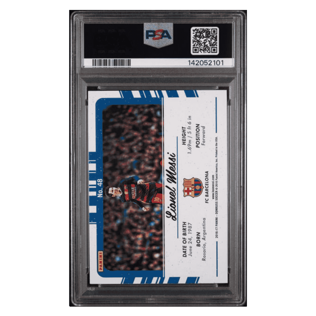 Lionel Messi PSA 8 2016 Panini Donruss Picture Perfect Card #48