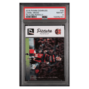 Lionel Messi PSA 8 2016 Panini Donruss Picture Perfect Card #48