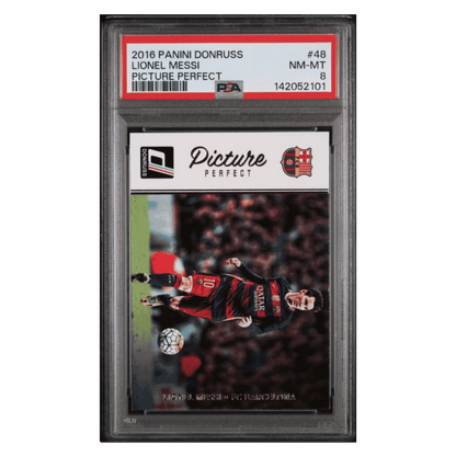 Lionel Messi PSA 8 2016 Panini Donruss Picture Perfect Card #48