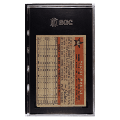 Mickey Mantle SGC A 1958 Topps All Star Card #487