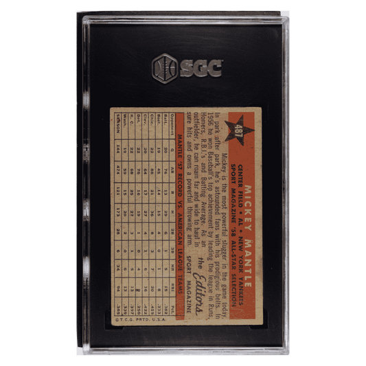 Mickey Mantle SGC A 1958 Topps All Star Card #487