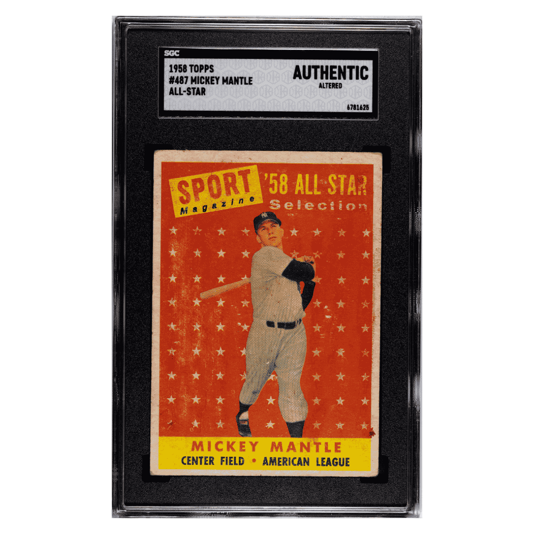 Mickey Mantle SGC A 1958 Topps All Star Card #487