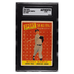 Mickey Mantle SGC A 1958 Topps All Star Card #487