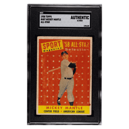 Mickey Mantle SGC A 1958 Topps All Star Card #487