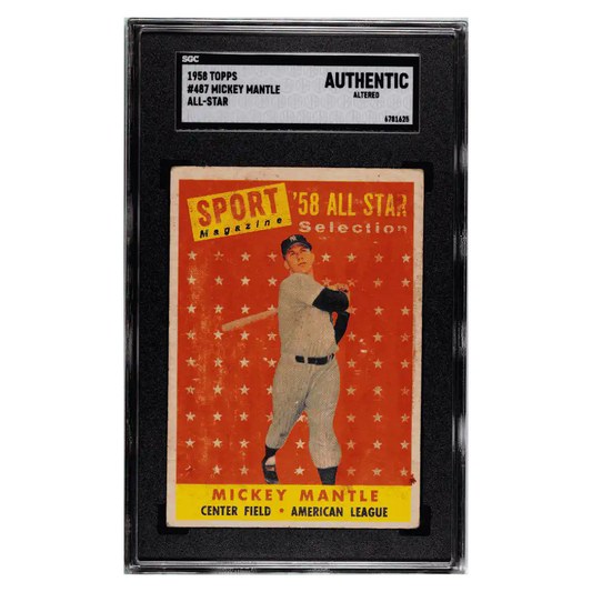 Mickey Mantle SGC A 1958 Topps All Star Card #487