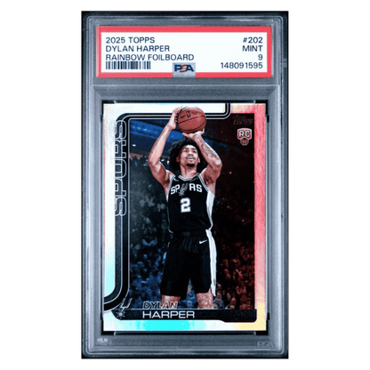 Dylan Harper PSA 9 2025 Topps Rainbow Foilboard Rookie RC Card #202