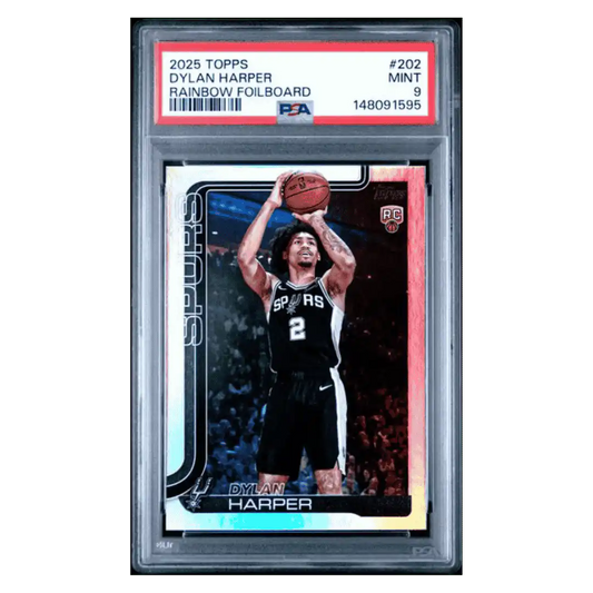 Dylan Harper PSA 9 2025 Topps Rainbow Foilboard Rookie RC Card #202