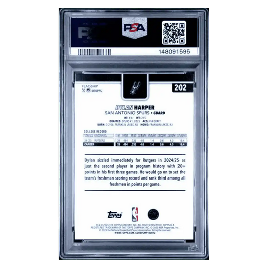Dylan Harper PSA 9 2025 Topps Rainbow Foilboard Rookie RC Card #202