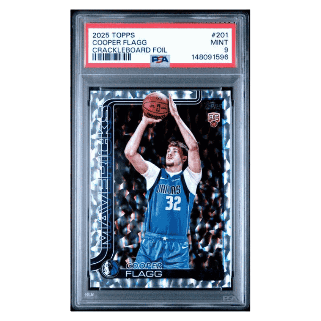 Cooper Flagg PSA 9 2025 Topps Crackleboard Foil Rookie RC Card #201