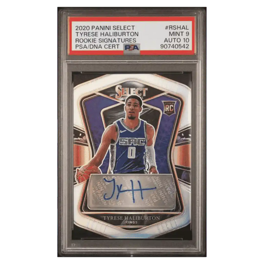 Tyrese Haliburton PSA 9 2020 Panini Select Rookie Signatures Rookie RC #d/ 249 Card #RSHAL