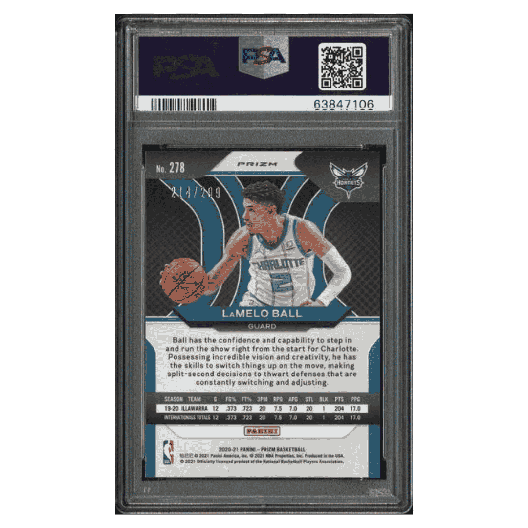 LaMelo Ball PSA 9 2020 Panini Prizm Red Prizm Rookie RC #d/ 299 Card #278