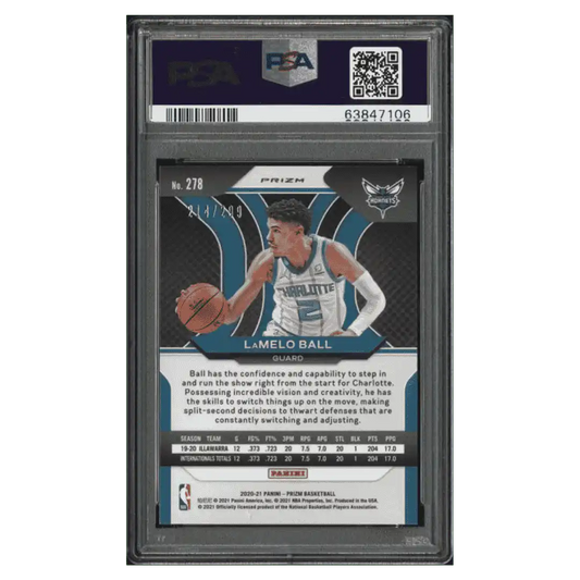 LaMelo Ball PSA 9 2020 Panini Prizm Red Prizm Rookie RC #d/ 299 Card #278