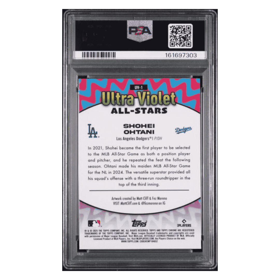 Shohei Ohtani PSA 9 2025 Topps Chrome Ultra Violet All Stars Card #UV1