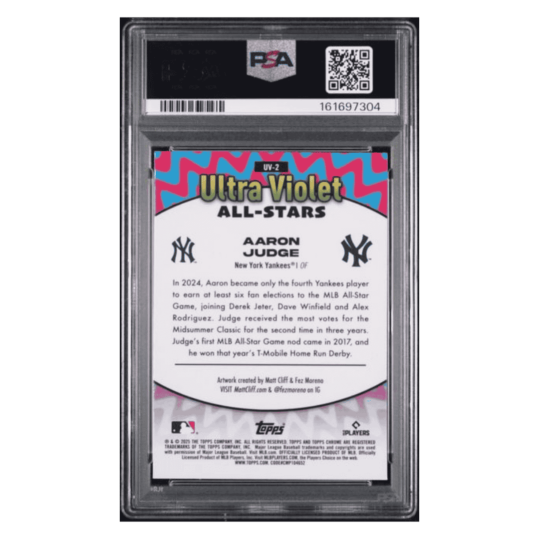 Aaron Judge PSA 9 2025 Topps Chrome Ultra Violet All Stars Card #UV2