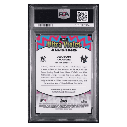 Aaron Judge PSA 9 2025 Topps Chrome Ultra Violet All Stars Card #UV2