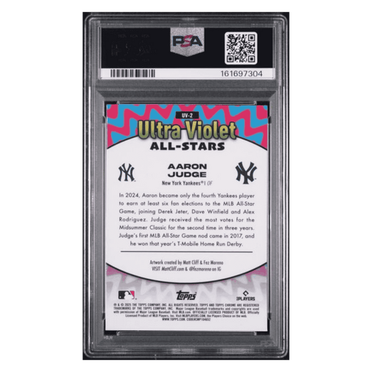 Aaron Judge PSA 9 2025 Topps Chrome Ultra Violet All Stars Card #UV2
