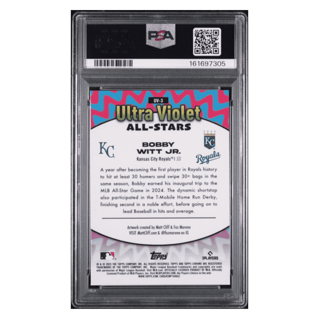 Bobby Witt Jr PSA 9 2025 Topps Chrome Ultra Violet All Stars Card #UV3