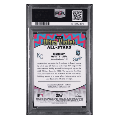 Bobby Witt Jr PSA 9 2025 Topps Chrome Ultra Violet All Stars Card #UV3
