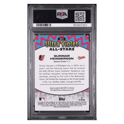 Gunnar Henderson PSA 9 2025 Topps Chrome Ultra Violet All Stars Card #UV5