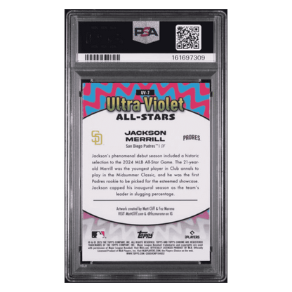 Jackson Merrill PSA 9 2025 Topps Chrome Ultra Violet All Stars Card #UV7
