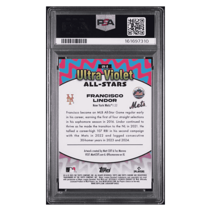 Francisco Lindor PSA 10 2025 Topps Chrome Ultra Violet All Stars Card #UV8