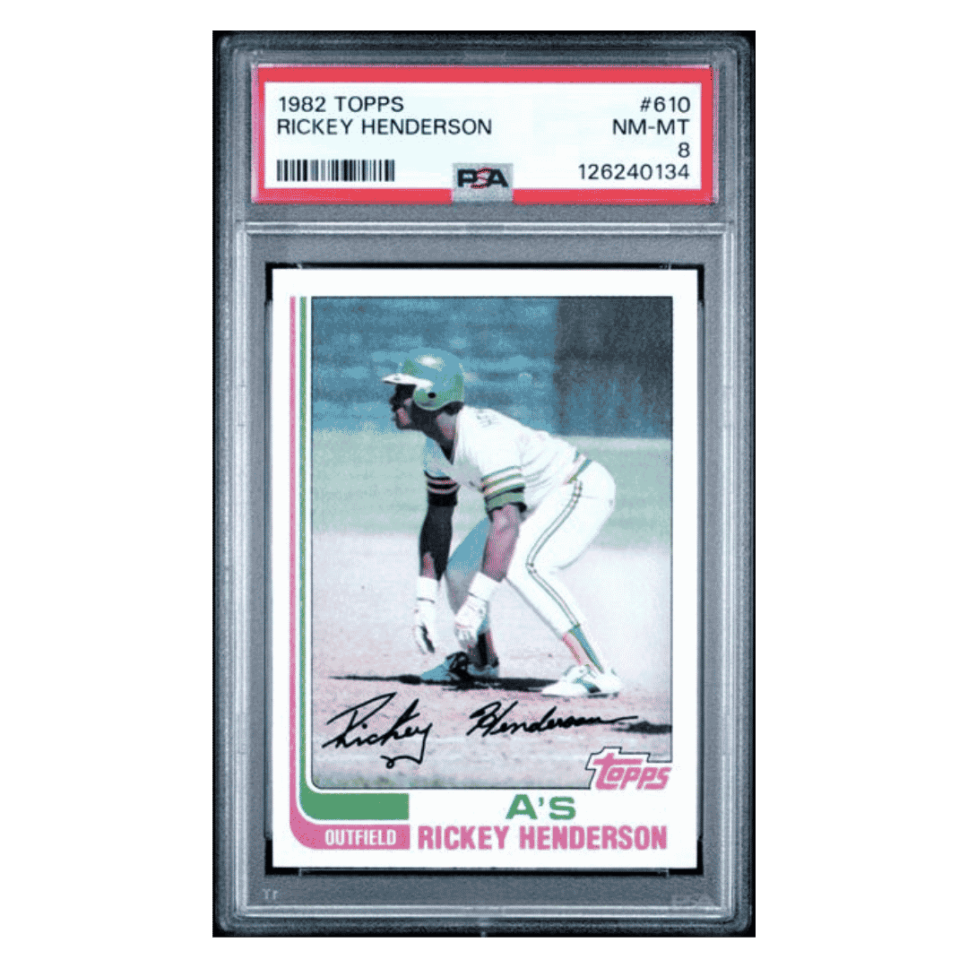 Rickey Henderson PSA 8 1982 Topps Card #610