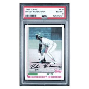 Rickey Henderson PSA 8 1982 Topps Card #610