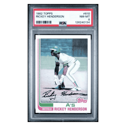 Rickey Henderson PSA 8 1982 Topps Card #610