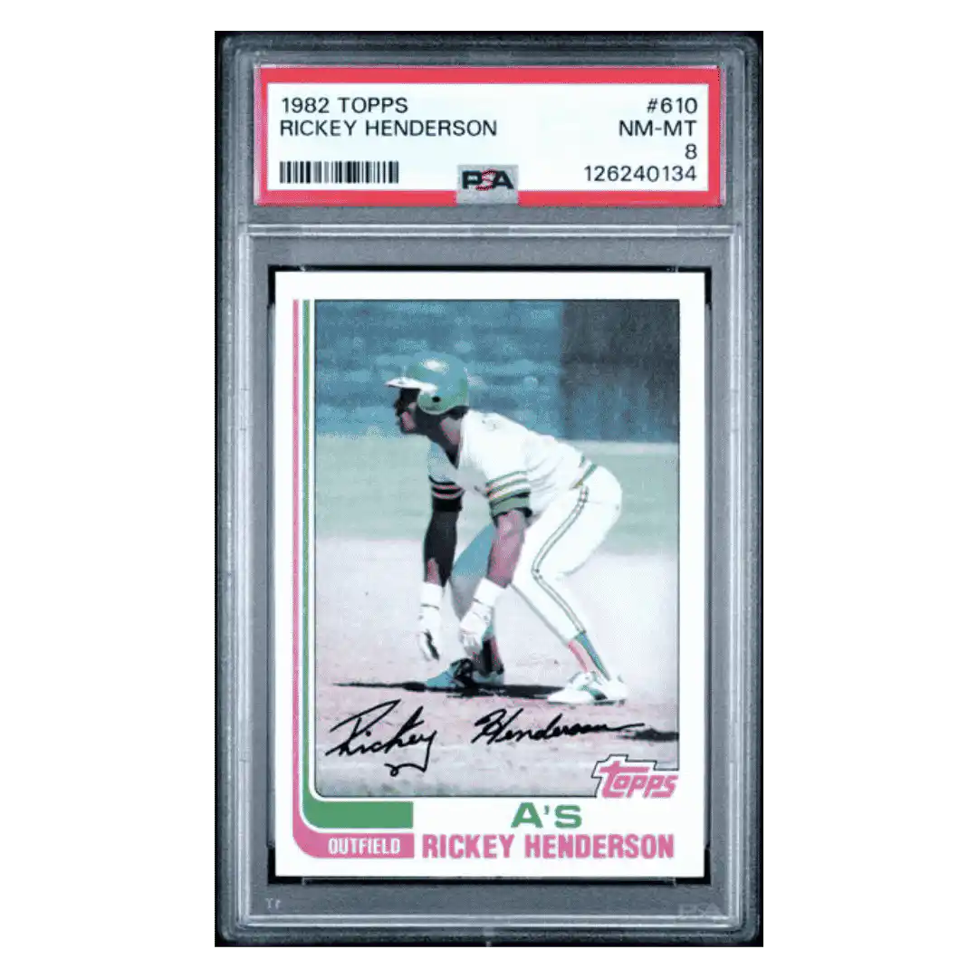 Rickey Henderson PSA 8 1982 Topps Card #610