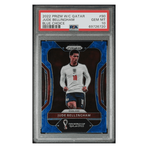 Jude Bellingham PSA 10 2022 Panini Prizm FIFA World Cup Qatar Blue Choice #d/ 135 Card #90
