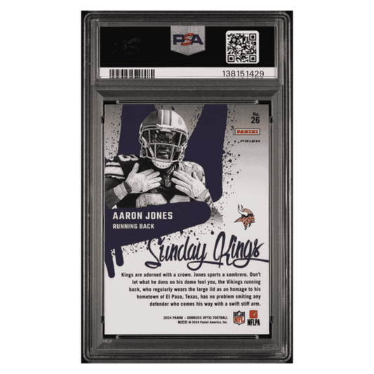 Aaron Jones PSA 10 2024 Panini Donruss Optic Sunday Kings Case Hit Card #26