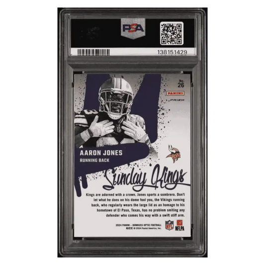 Aaron Jones PSA 10 2024 Panini Donruss Optic Sunday Kings Case Hit Card #26