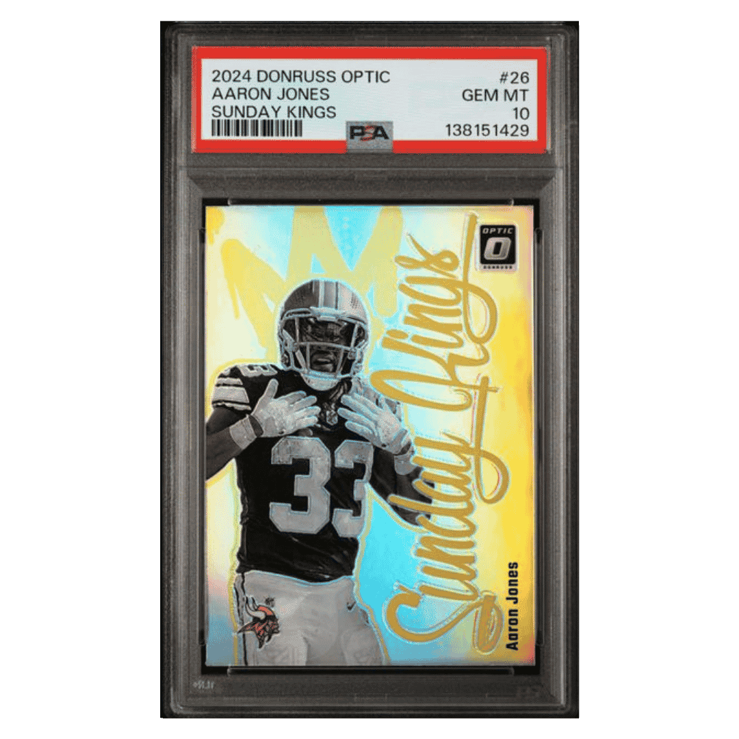Aaron Jones PSA 10 2024 Panini Donruss Optic Sunday Kings Case Hit Card #26
