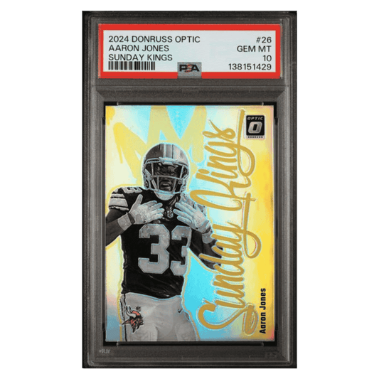 Aaron Jones PSA 10 2024 Panini Donruss Optic Sunday Kings Case Hit Card #26