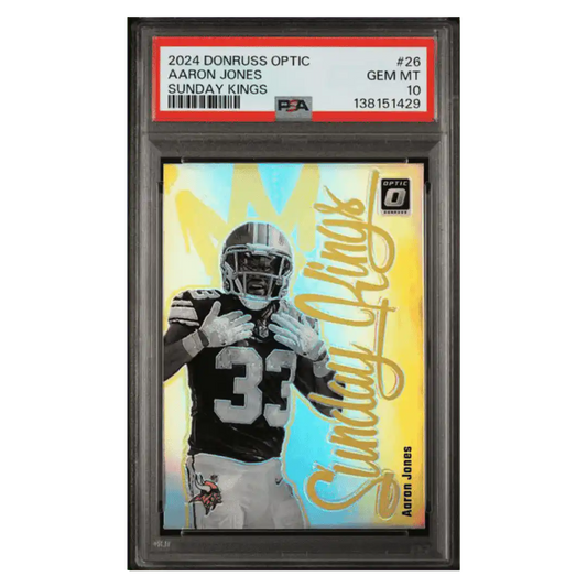 Aaron Jones PSA 10 2024 Panini Donruss Optic Sunday Kings Case Hit Card #26