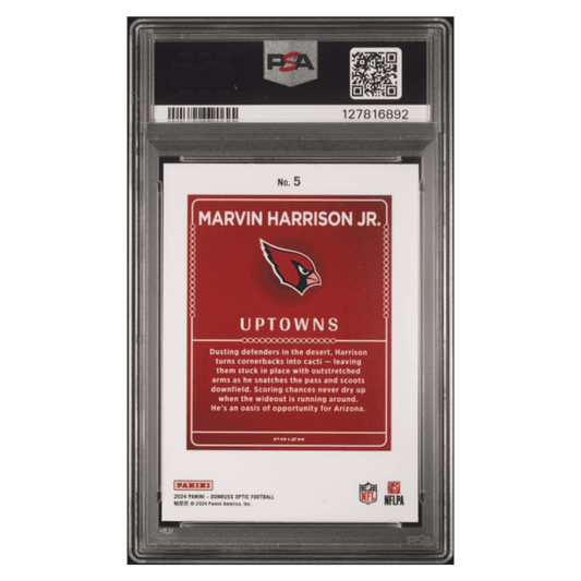 Marvin Harrison Jr PSA 10 2024 Panini Donruss Optic Uptowns Rookie RC Card #5