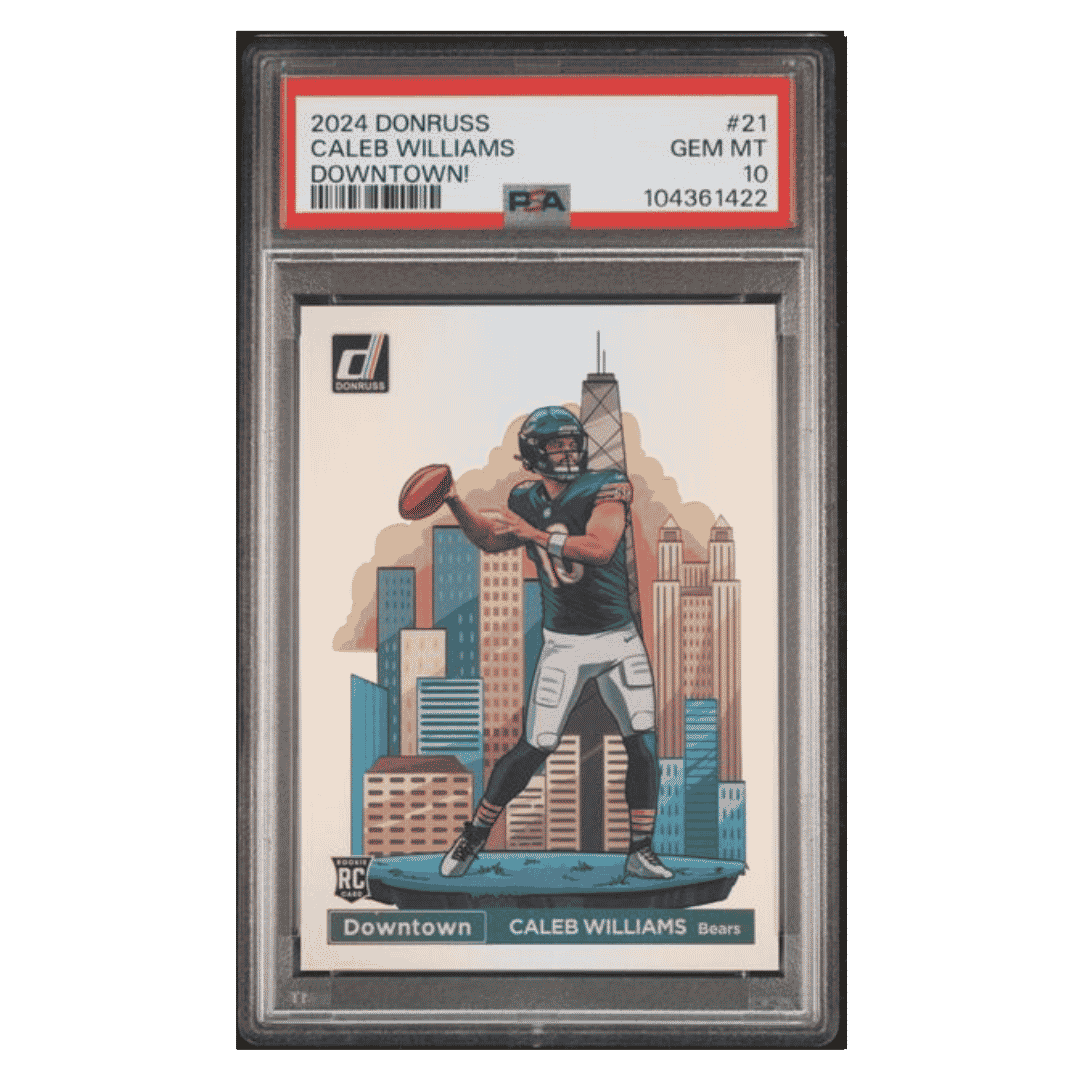 Caleb WIlliams PSA 10 2024 Panini Donruss Downtown! Rookie RC Card #21