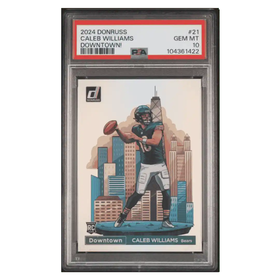 Caleb WIlliams PSA 10 2024 Panini Donruss Downtown! Rookie RC Card #21