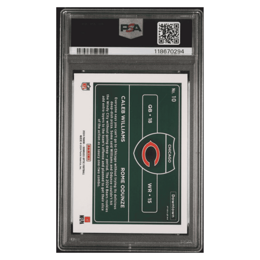 Caleb WIlliams / Rome Odunze PSA 10 2024 Panini Donruss Optic Downtown Duos Rookie RC Card #10