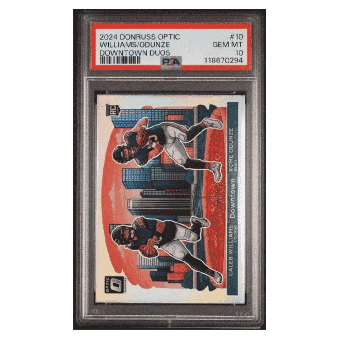 Caleb WIlliams / Rome Odunze PSA 10 2024 Panini Donruss Optic Downtown Duos Rookie RC Card #10