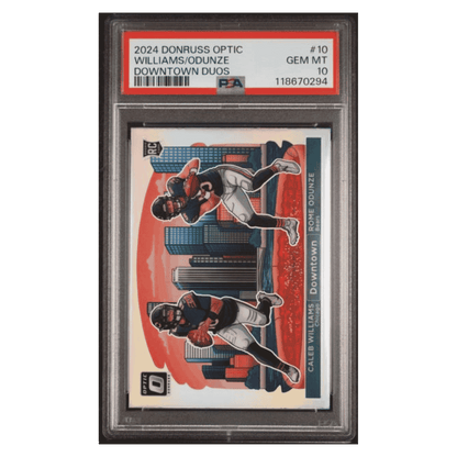 Caleb WIlliams / Rome Odunze PSA 10 2024 Panini Donruss Optic Downtown Duos Rookie RC Card #10