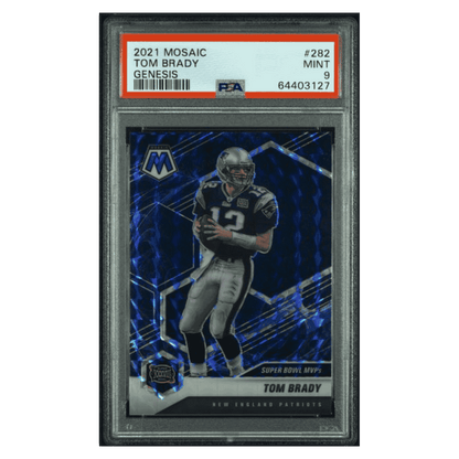 Tom Brady PSA 9 2021 Panini Mosaic Genesis Case Hit Card #282