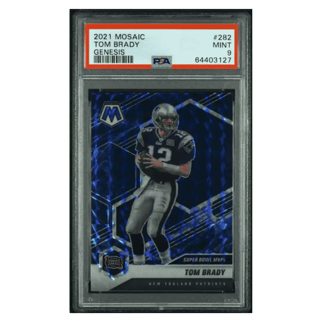 Tom Brady PSA 9 2021 Panini Mosaic Genesis Case Hit Card #282