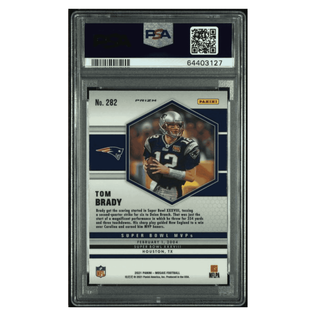 Tom Brady PSA 9 2021 Panini Mosaic Genesis Case Hit Card #282