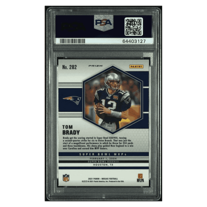 Tom Brady PSA 9 2021 Panini Mosaic Genesis Case Hit Card #282