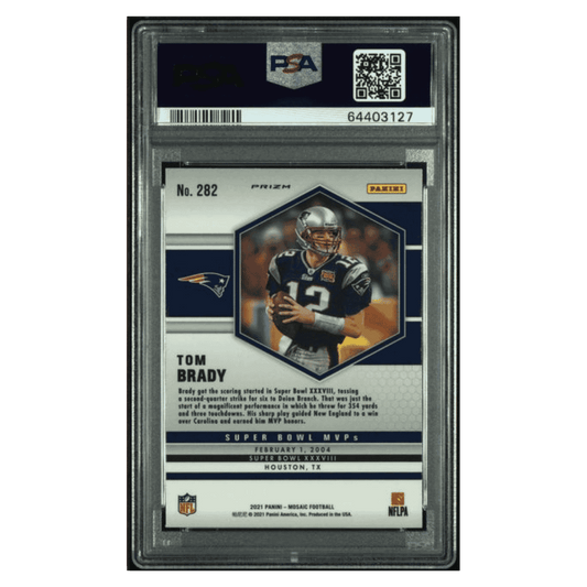 Tom Brady PSA 9 2021 Panini Mosaic Genesis Case Hit Card #282