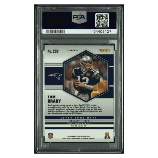 Tom Brady PSA 9 2021 Panini Mosaic Genesis Case Hit Card #282