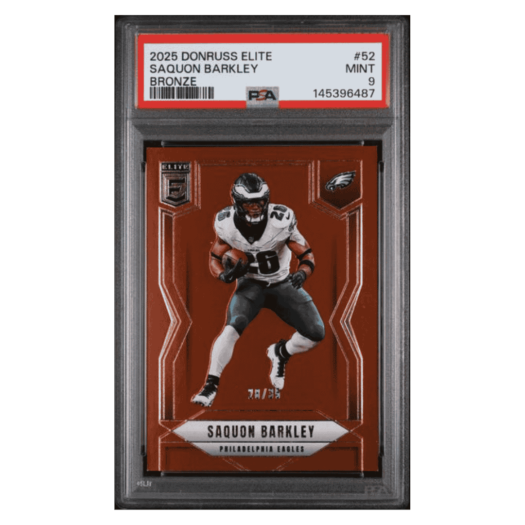 Saquon Barkley PSA 9 2025 Panini Donruss Elite Bronze #d/ 35 Card #52